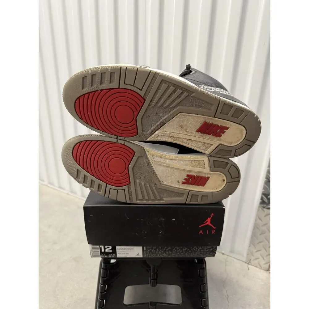 Nike Air Jordan 3 Black Cement Black Cement Size 12 Men's - 854262-001
